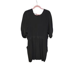 Olive Olivia Silk Mini Dress Black Size L Quiet Luxury
